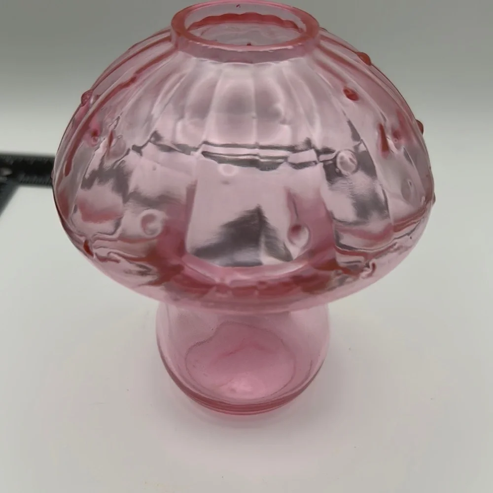Pink Glass Mushroom Vase/Accent Piece